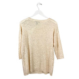 MNG SEQUIN 3/4 SLEEVE SWEATER BEIGE GOLD XS