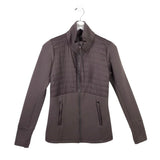 CALIA ZIPPER JACKET LONG SLEEVE ACTIVEWEAR TAUPE SMALL