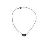 KENDRA SCOTT GEMSTONE PENDANT NECKLACE CHARCOAL