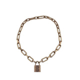 MICHAEL KORS CHAIN LINK LOCK PENDANT NECKLACE ROSEGOLD