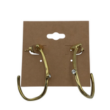 UNO DE 50 RET$130 HOOP TOPAZ EARRINGS GOLDTONE WHITE