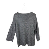 EILEEN FISHER SILK/COTTON BLEND 3/4 SLEEVE DESIGNER SWEATER GREY SMALL