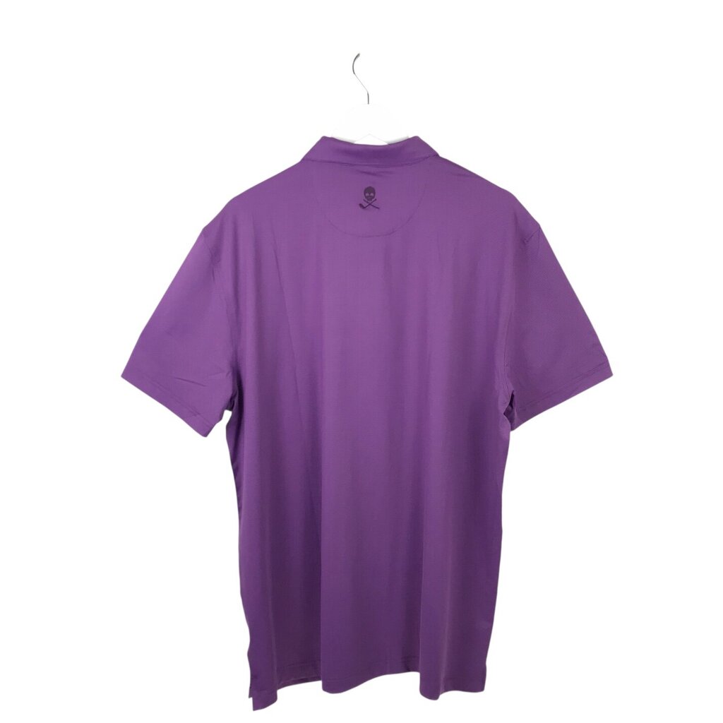 ROBERT GRAHAM NWT$88 POLO SHORT SLEEVE MEN SHIRT PURPLE XLARGE