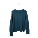 VINCE RET $425 WOOL KNIT CREWNECK DESIGNER SWEATER BLUE XLARGE