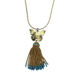 TALBOTS NWT$79 BUTTERFLY PENDANT NECKLACE BLUE GOLD