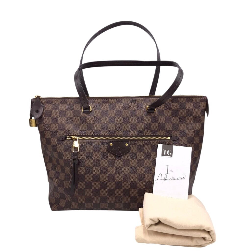 LOUIS VUITTON 2018 "LENA" MM DAMIER EBENE LUXE HANDBAG BROWN 16”x8.5”x7”