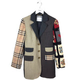 MOSCHINO PATCHWORK VINTAGE LUXE BLAZER BEIGE MULTI 8
