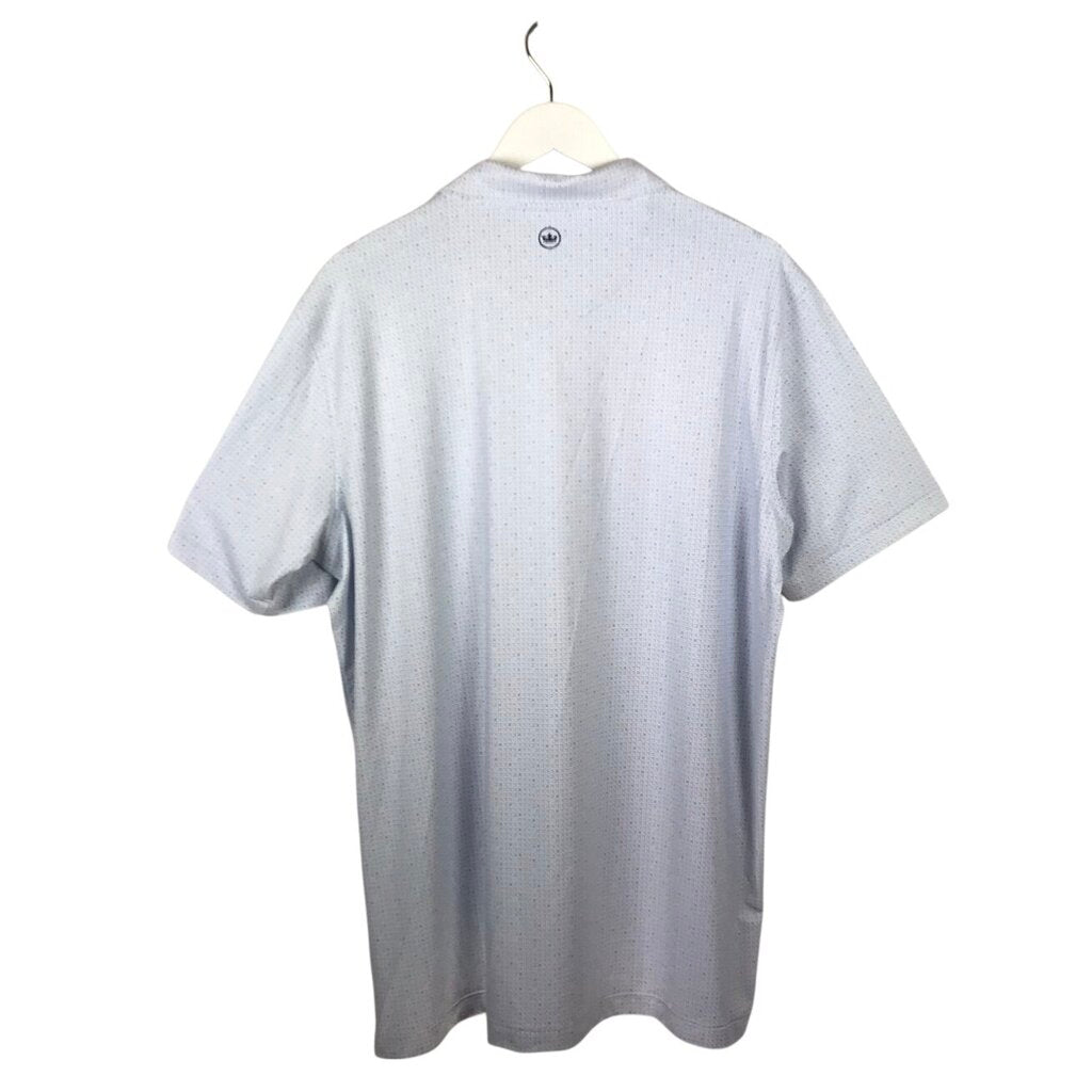 PETER MILLAR NWT$138 POLO PRINT SHORT SLEEVE MEN SHIRT WHITE BLUE XLARGE