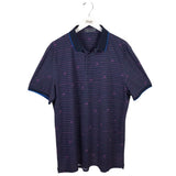 G/FORE POLO STRIPE SHORT SLEEVE MEN SHIRT NAVY MAGENTA XLARGE