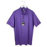 FOOTJOY NWT$55 POLO PRINT SHORT SLEEVE MEN SHIRT PURPLE LARGE