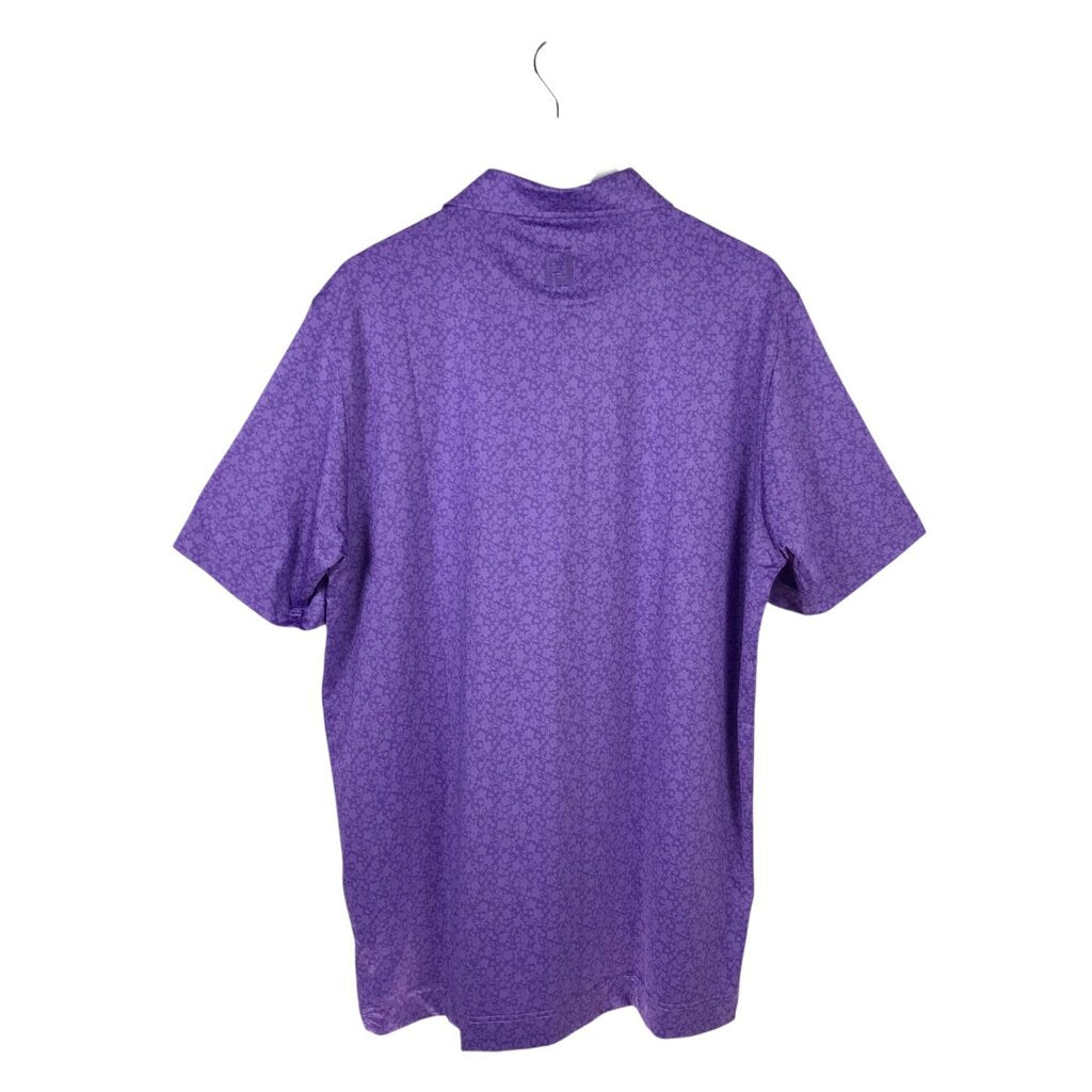 FOOTJOY NWT$55 POLO PRINT SHORT SLEEVE MEN SHIRT PURPLE LARGE
