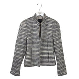 AKRIS PUNTO SILK HOOK DESIGNER BLAZER IVORY 6