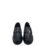 PRADA BRUSHED LEATHER LOAFERS w/ BOX LUXE SHOES BLACK 37.5