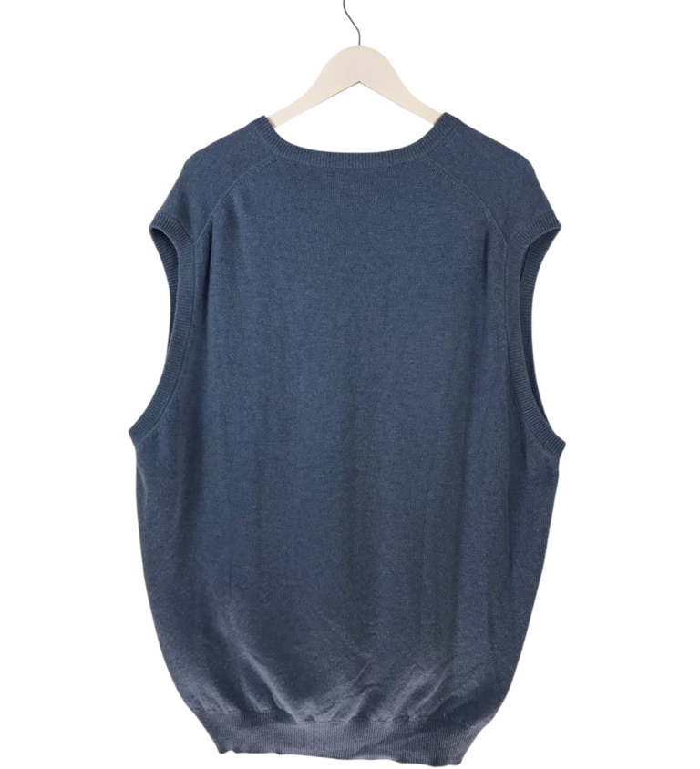 BROOKS BROTHERS CASHMERE SLEEVELESS MEN SWEATER SKY XXLARGE