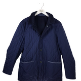 LORO PIANA RET$6,700 WOOL QUILTED MEN COAT NAVY MEDIUM