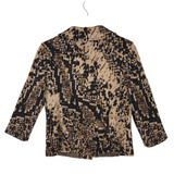 ST JOHN COLLECTION KNIT PRINT 3/4 SLEEVE DESIGNER BLAZER TAN BLACK 8