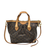 LOUIS VUITTON PALERMO PM LUXE HANDBAG BROWN 13.5”x11”x6”