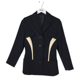 VERSACE 1992 100% WOOL LUXE BLAZER BLACK CREAM 38