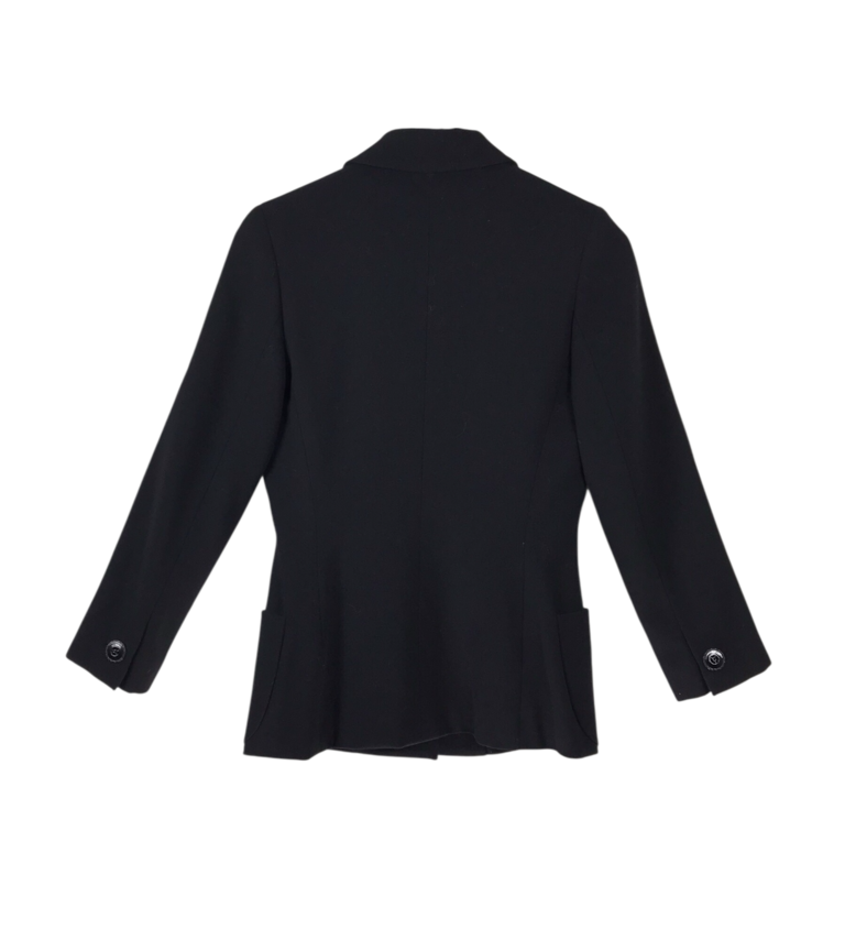 VERSACE 1992 100% WOOL LUXE BLAZER BLACK CREAM 38