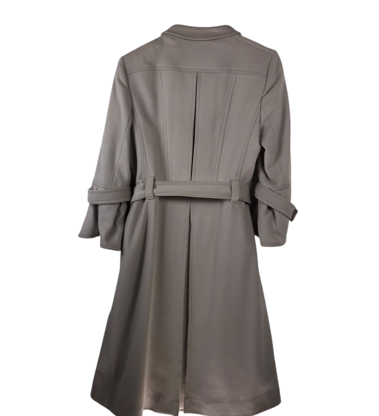 BURBERRY WOOL/ CASHMERE W/ BELT LUXE COAT BEIGE 8