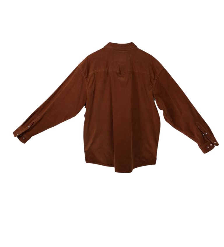 PONCHO RET$109 CORDUROY SNAPS LONG SLEEVE MEN SHIRT RUST XXLARGE