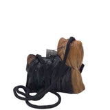 TIMMY WOODS YORKIE TERRIER CROSSBODY HANDBAG BLACK BROWN 8”x6”x4.5”