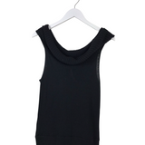 COWL SLEEVELESS DESIGNER SWEATER BLACK LARGE