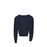 MICHAEL KORS COLLECTION RET$970 STUD WOOL DESIGNER SWEATER NAVY GOLD SMALL
