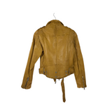 LAMB LEATHER DESIGNER JACKET MUSTARD 8