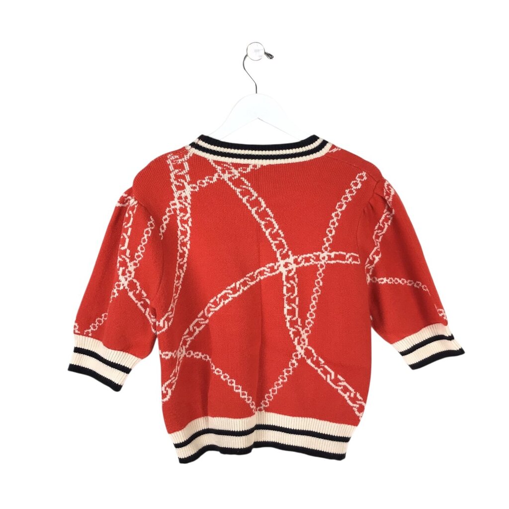 THML PRINT SHORT SLEEVE SWEATER RED WHITE LARGE