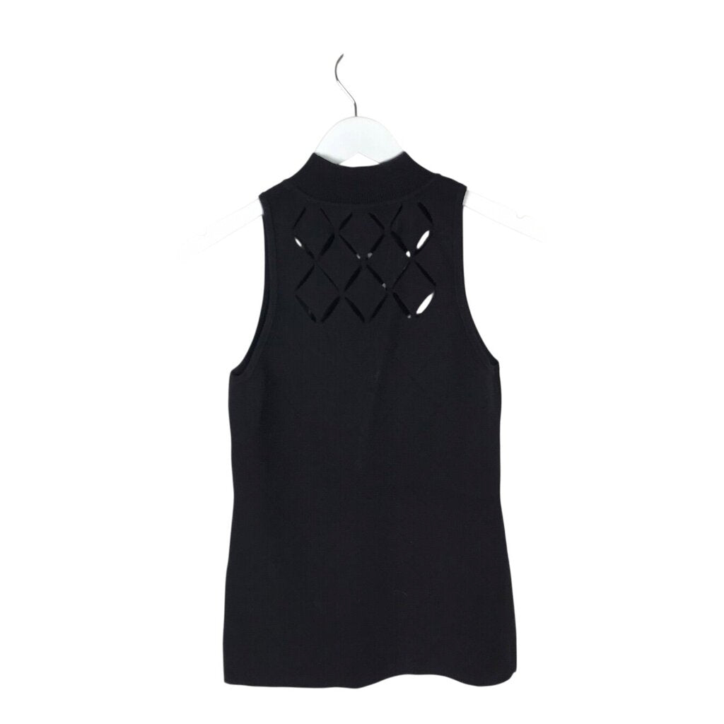 WHITE HOUSE BLACK MARKET NWT KNIT SLEEVELESS TOP BLACK SMALL