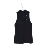 WHITE HOUSE BLACK MARKET NWT KNIT SLEEVELESS TOP BLACK SMALL