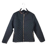 QUILTED ZIP JACKET BLACK MEDIUM