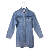 DENIM LONG SLEEVE DRESS BLUE LARGE