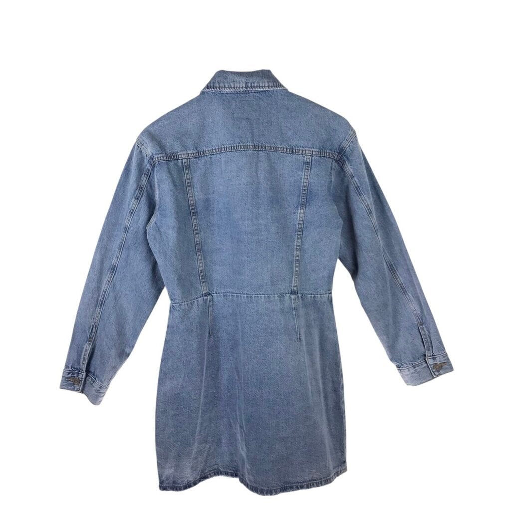 DENIM LONG SLEEVE DRESS BLUE LARGE