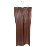 WILFRED FAUX LEATHER DESIGNER PANT BROWN 14