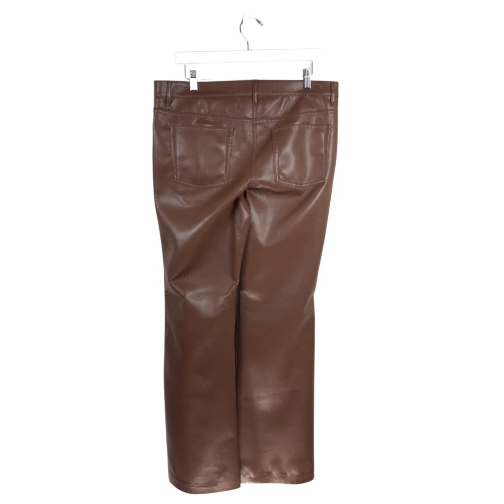 WILFRED FAUX LEATHER DESIGNER PANT BROWN 14
