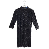 J MCLAUGHLIN NWT SEQUIN 3/4 SLEEVE DESIGNER DRESS BLACK XSMALL