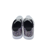 SNEAKER FLORAL TRIM SHOES GREY BLACK 40