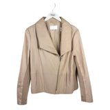 WALTER BAKER LAMB LEATHER MOTO-ZIP DESIGNER JACKET BEIGE XLARGE