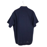 TEXAS STANDARD LINEN EMBROIDERED SHORT SLEEVE MEN SHIRT NAVY XXL