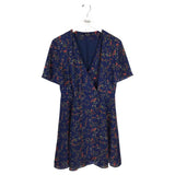 MADEWELL FLORAL WRAP DRESS NAVY ORANGE 6