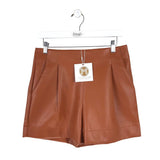 MARIE OLIVER FAUX LEATHER SHORTS RUST 4