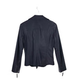 MAX STUDIO FAUX LEATHER BIKER JACKET NAVY SMALL