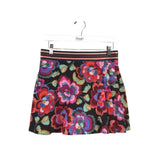 JOHNNY WAS SKORT FLORAL DESIGNER SKIRT BLACK MULTI MEDIUM
