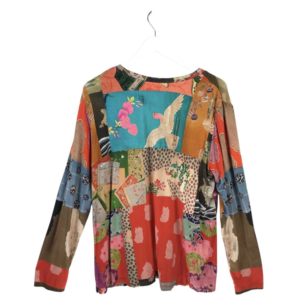 JOHNNY WAS LONG SLEEVE DESIGNER TOP PURPLE OLIVE LARGE