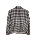 THEORY RET$495 WOOL HOUNDSTOOTH DOUBLE BREASTED DESIGNER BLAZER CREAM BLACK 6