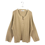 FP MOVEMENT 2PC KNIT HENLEY/PANT OUTFIT TAN LARGE