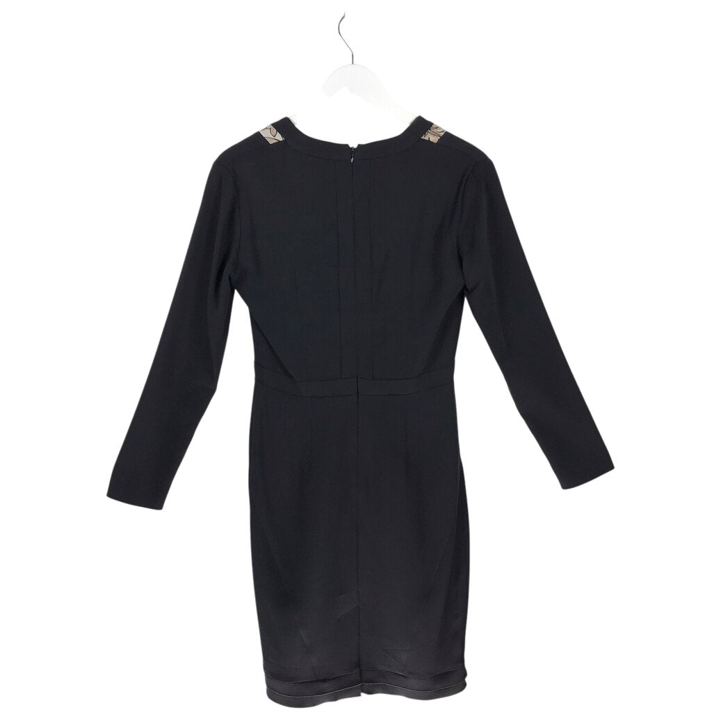 ETRO RET$1595 EMBROIDERED LONG SLEEVE DESIGNER DRESS BLACK CREAM 42