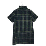 POMANDER PLACE RET$168 TWEED SHORT SLEEVE DESIGNER DRESS GREEN BLACK SMALL